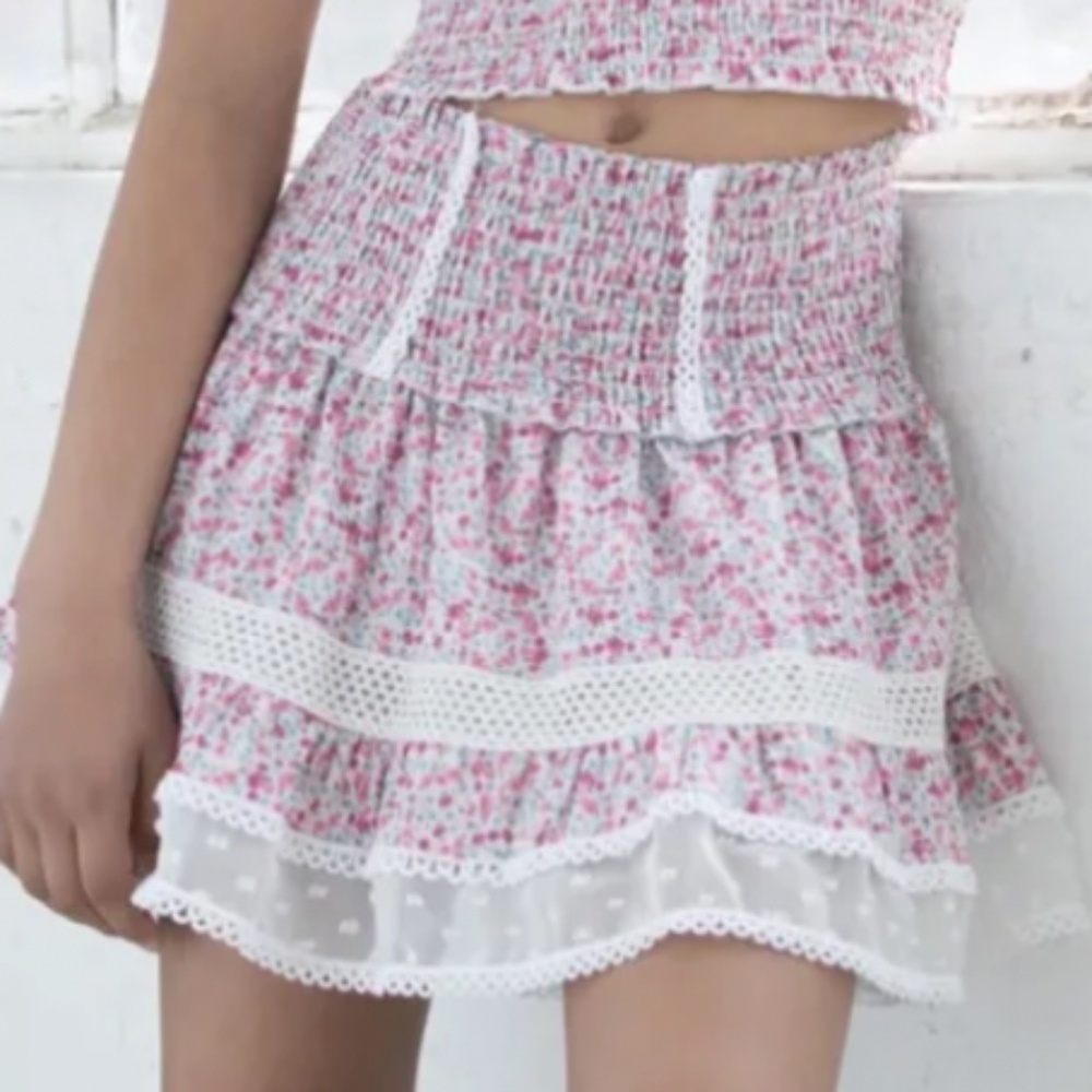 Katie J NYC Ditsy Floral Lara Skirt Girls sz L